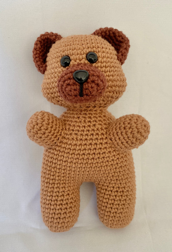 Crochet Pocket Teddy Bear + Straw Bag