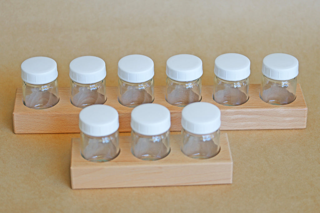 Wooden Paint Holder + Jars - Set