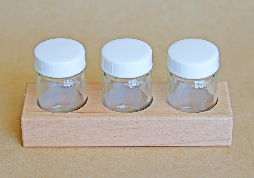 Wooden Paint Holder + Jars - Set