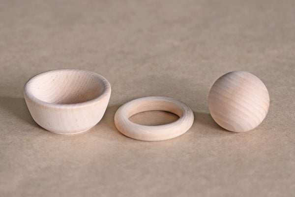 Wooden Ball, Ring & Bowl Set