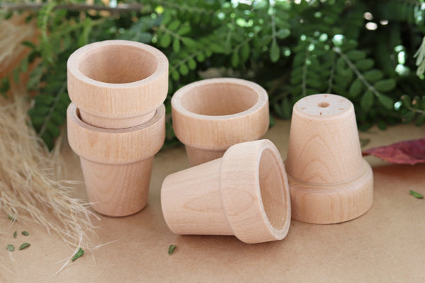 Tiny Wooden Flower Pot