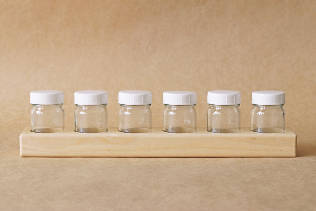 Wooden Paint Holder + Jars - Set