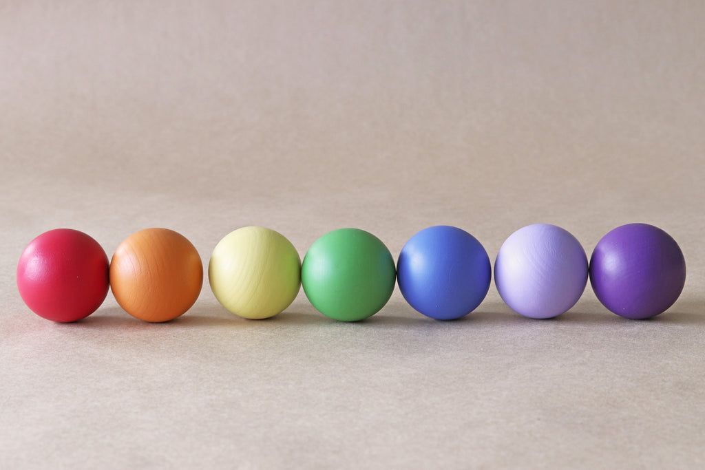 Rainbow Wooden Balls