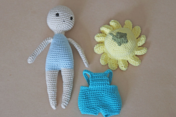 Amigurumi Sprite Doll - Turquoise and Yellow