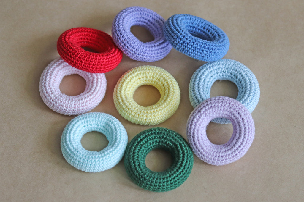 Crochet rings, the hidden treehouse, handcrafts, montessori, cotton, waldorf