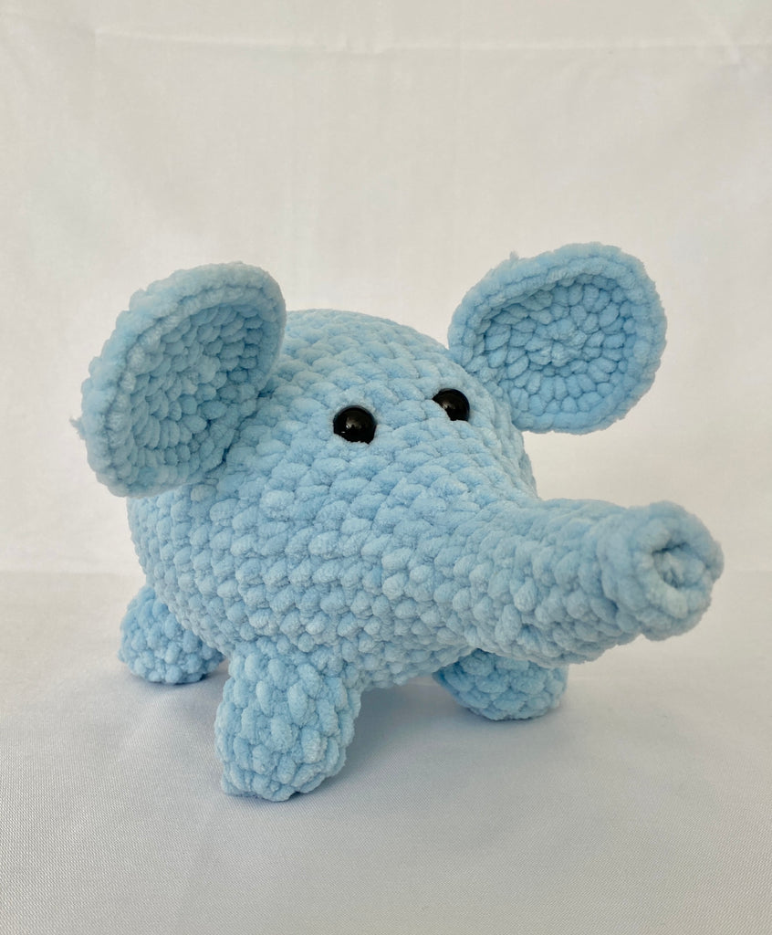 Crochet elephant, nursery toy, baby gift, soft blue, play animals, the hidden treehouse, handmade, waldorf toy, montessori toy, handcrafted
