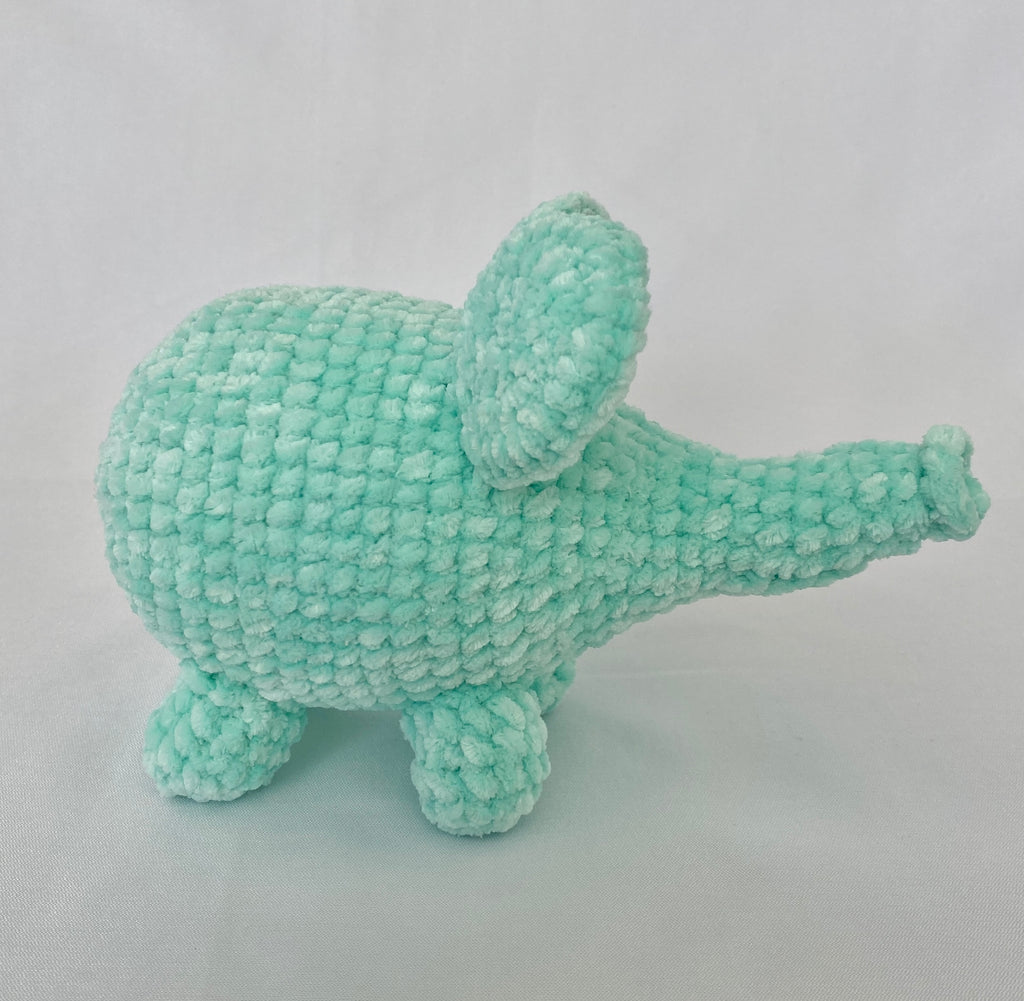 Crochet elephant, nursery toy, baby gift, soft blue, play animals, the hidden treehouse, handmade, waldorf toy, montessori toy, handcrafted