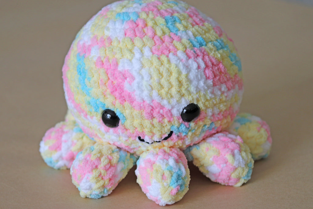 Crochet Octopus, nursery toy, baby gift, soft pastel shades, play animals, the hidden treehouse, handmade, waldorf toy, montessori toy, handcrafted