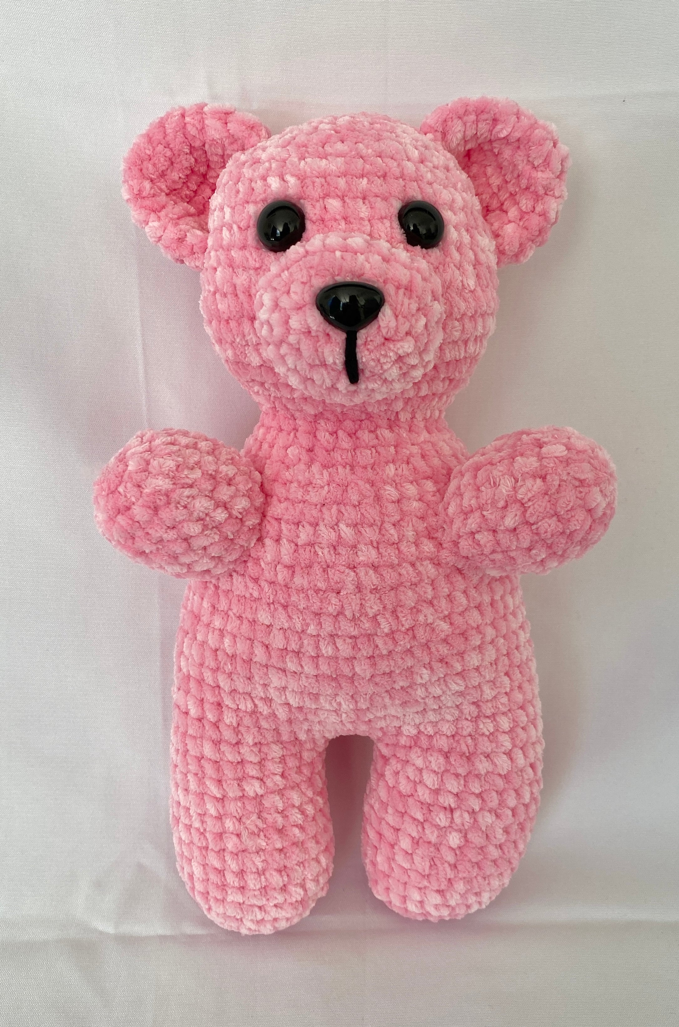 Pink Crochet Teddy Bear - The Hidden Treehouse