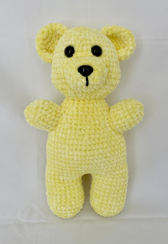 Crochet teddybear, nursery toy, baby gift, soft yellow, play animals, the hidden treehouse, handmade, waldorf toy, montessori toy, handcrafted