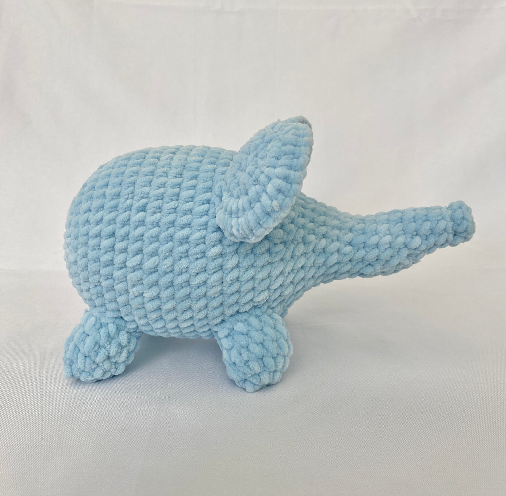 Crochet elephant, nursery toy, baby gift, soft blue, play animals, the hidden treehouse, handmade, waldorf toy, montessori toy, handcrafted