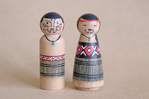 Maori themed Jumbo Peg Doll Set
