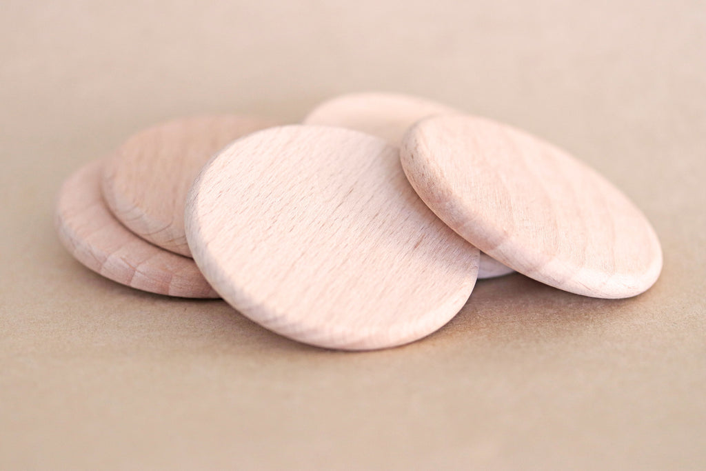 Wooden Coins Set - 6cm diameter (5pc)