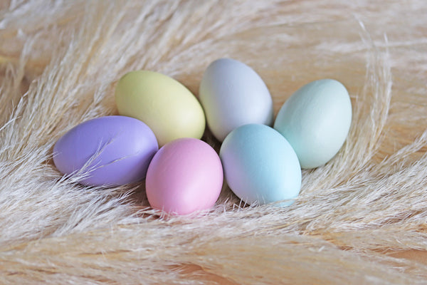 Pastel Wooden Eggs - Realistic shape