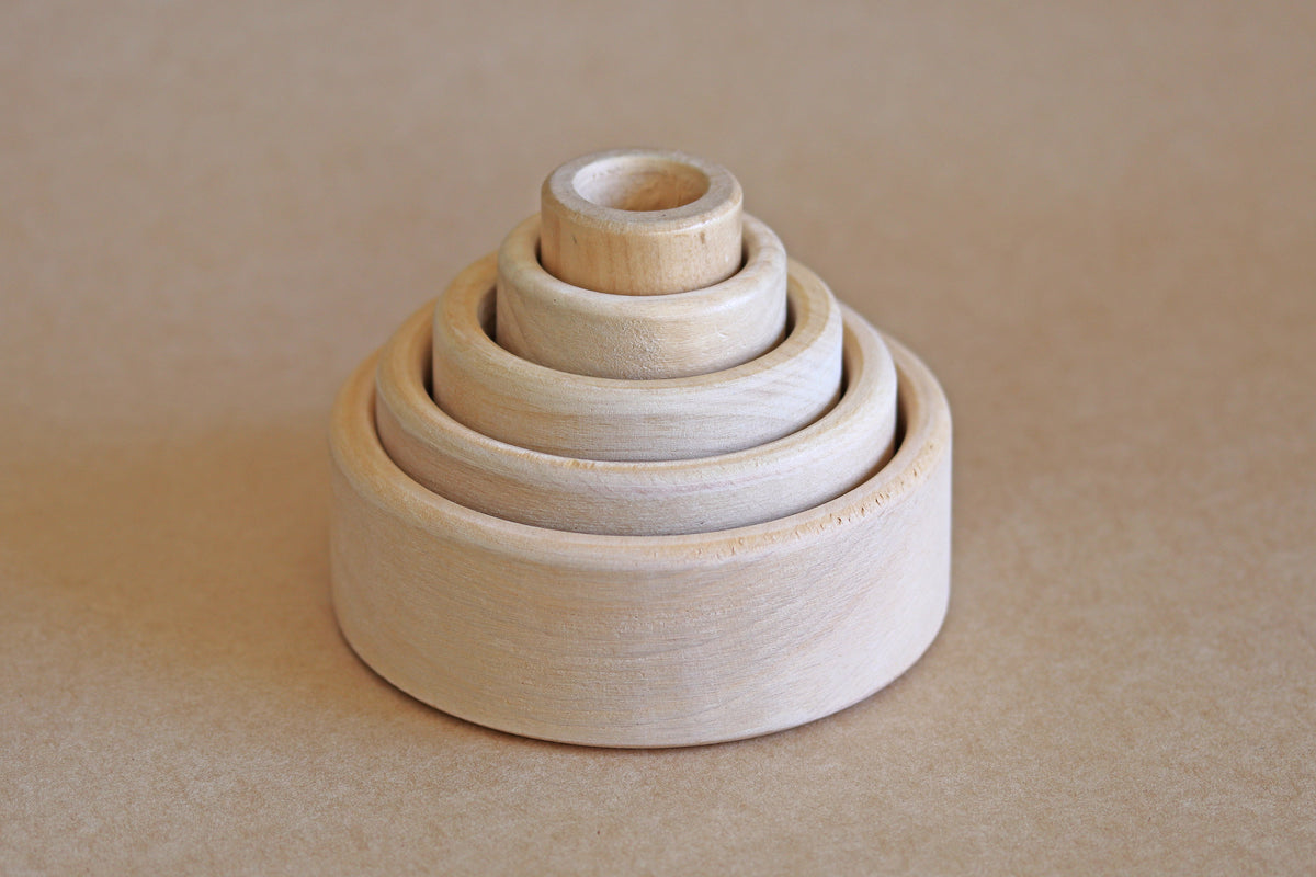 Beech Wood Stacking Bowl Set - The Hidden Treehouse