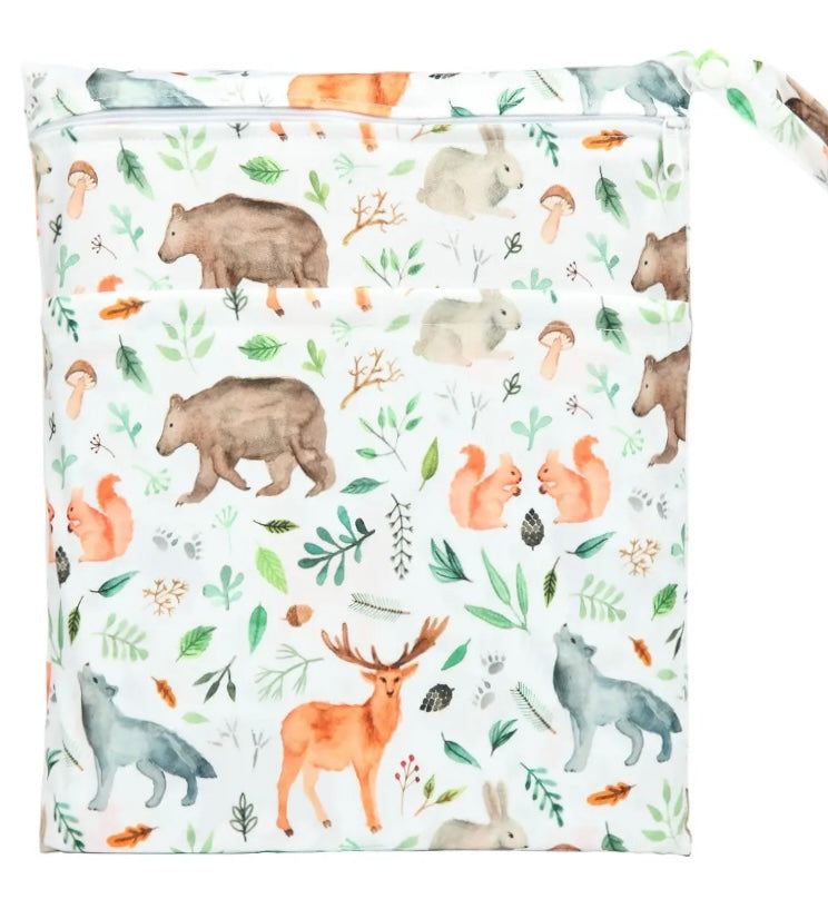 The Hidden Treehouse, Wet Bag, Animal pattern, swimming bag, baby wet bag, nappy bag