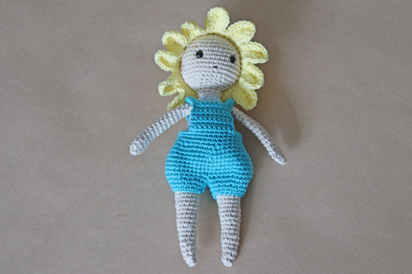 Amigurumi Sprite Doll - Turquoise and Yellow