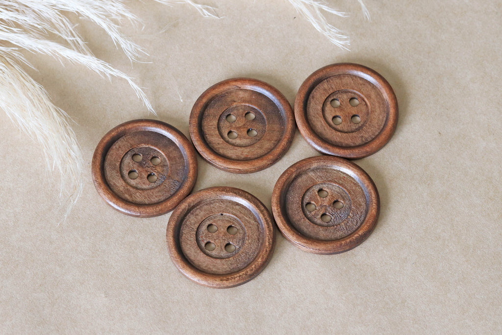 Wood Buttons (Dark) Pack - Large 5cm