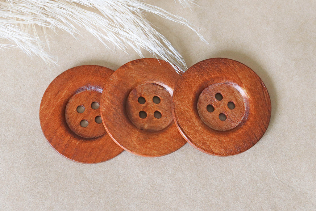 Wood Buttons (Dark) Pack - Large 6cm