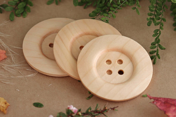 Wood Buttons Pack - Large 6cm